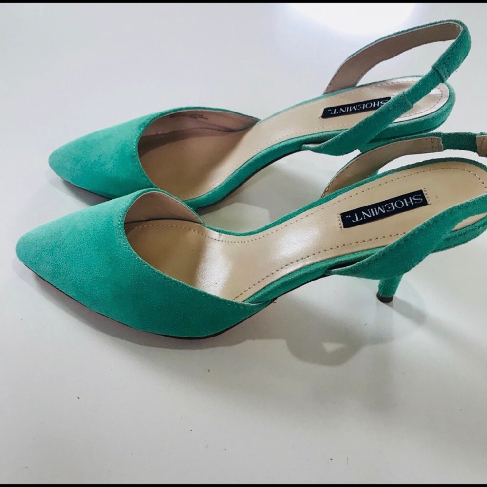 Mint green faux suede shoes - Picture 3 of 5
